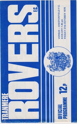 Tranmere Rovers v Chesterfield Match Programme 1978-10-27